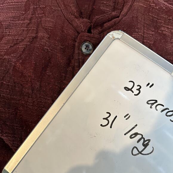 CP Shades Jacket Womens Small Burgundy Textured Hand Dyed Button Front Pockets - Picture 11 of 11